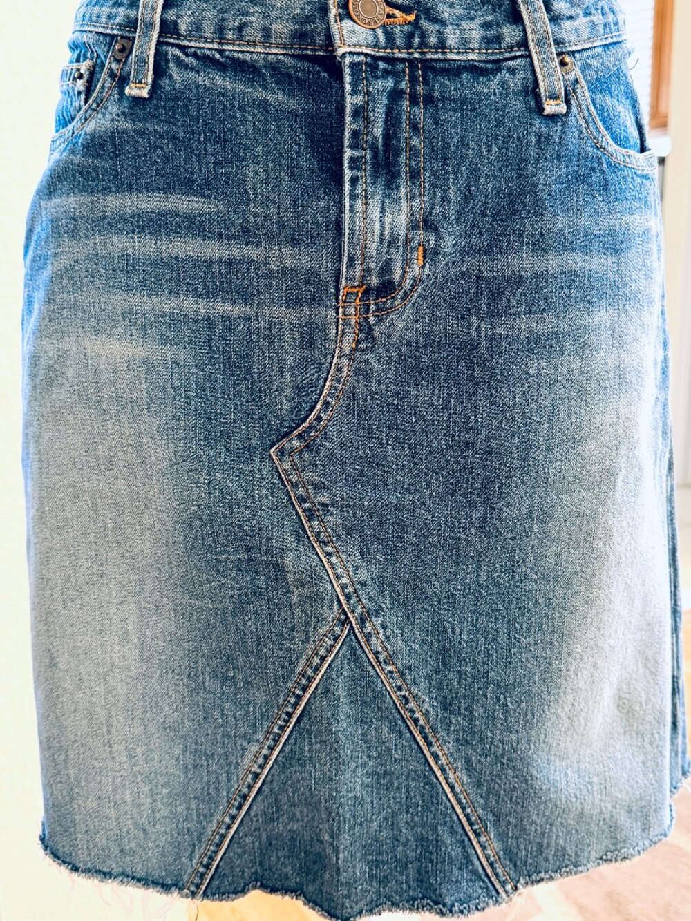 Classic Abercrombie & Fitch medium-wash Denim Long Skirt